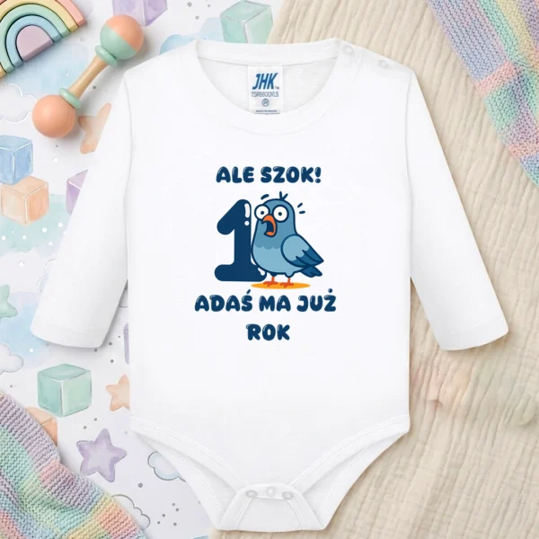 Perosnalizowane body na roczek Ale szok chłopiec