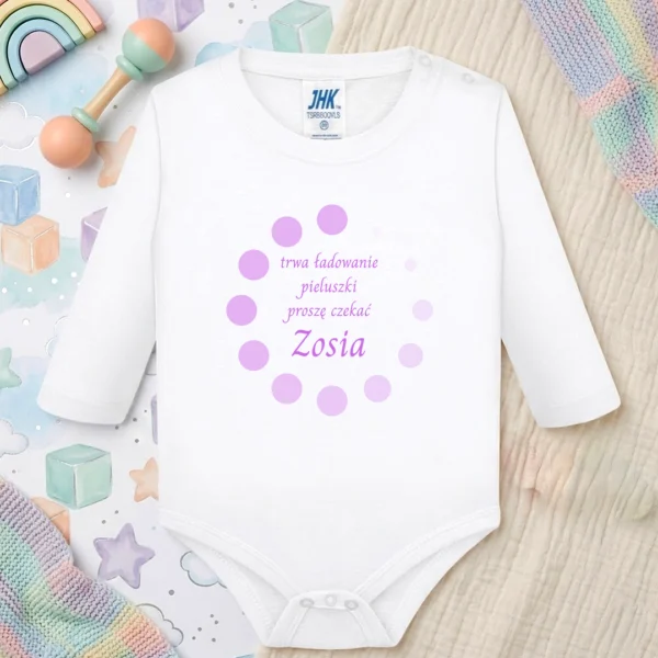 Perosnalizowane body na roczek ładowanie dziewczynka