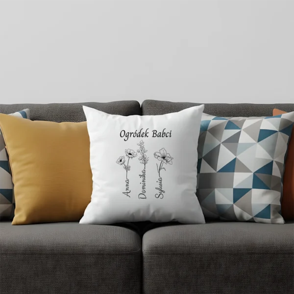 Personalizowana poduszka dzień babci ogródek babci imiona
