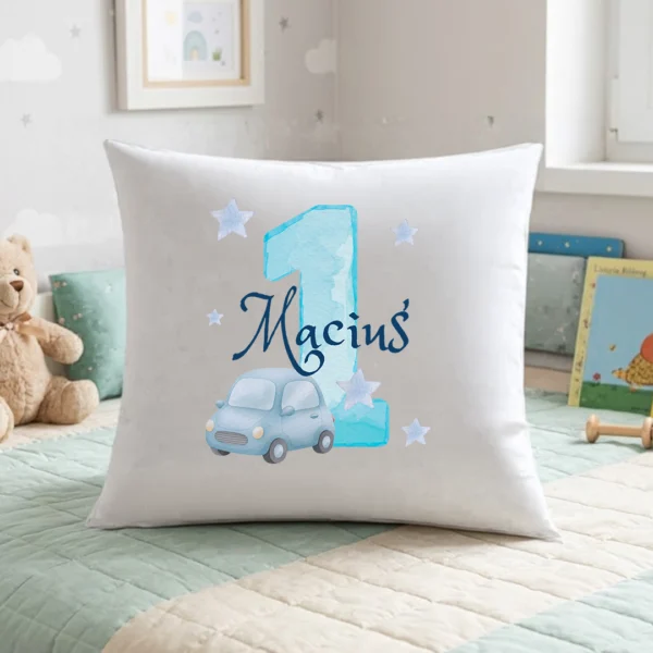 Personalizowana poduszka na roczek z 1 chłopiec