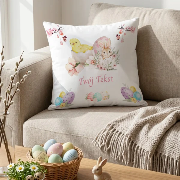 Personalizowana wielkanocna poduszka pisanki