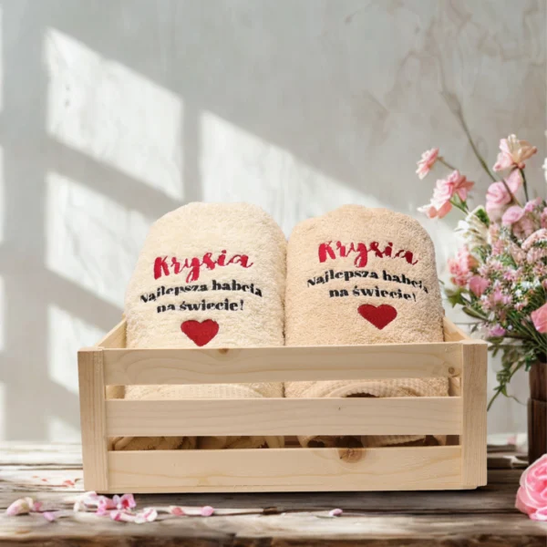 Personalizowany ręcznik z haftem dzień babci